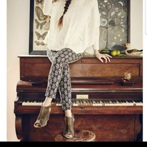 Pilcro & Letterpress printed serif sateen pants